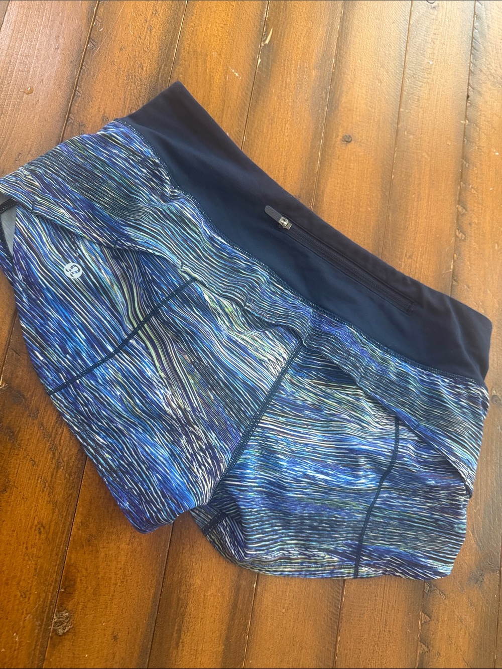 lululemon athletica Navy and Blue Striped Performance Shorts